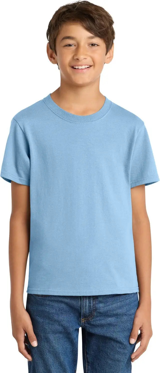 Port & Company Pc54y co Youth Core Cotton Tee - Light Blue