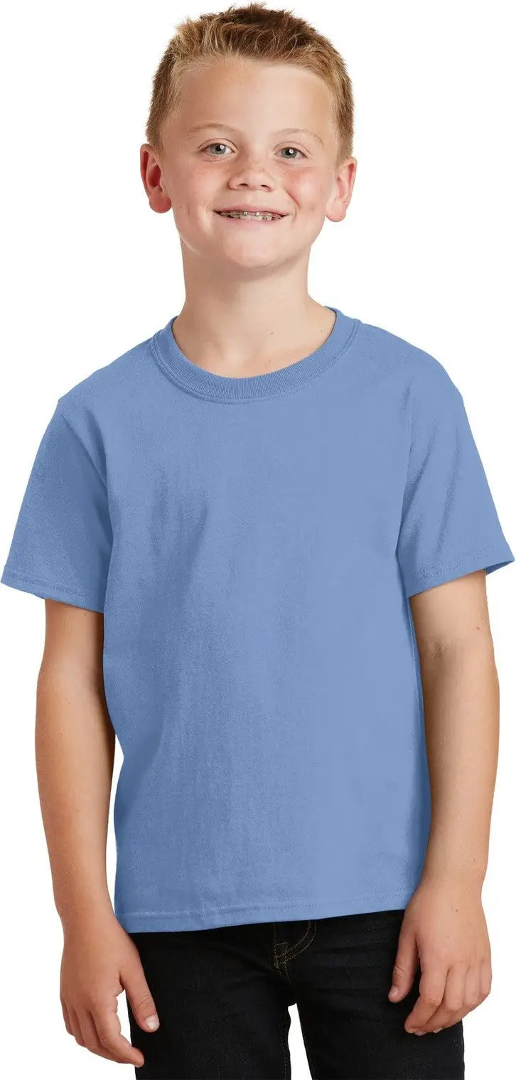 Port & Company Pc54y co Youth Core Cotton Tee - Light Blue - Xs
