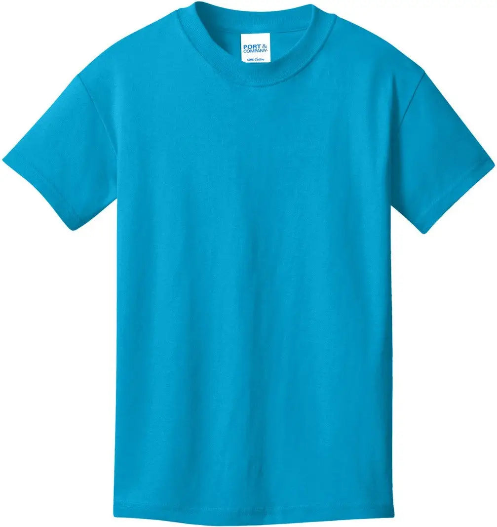 Port & Company Pc54y co Youth Core Cotton Tee - Neon Blue