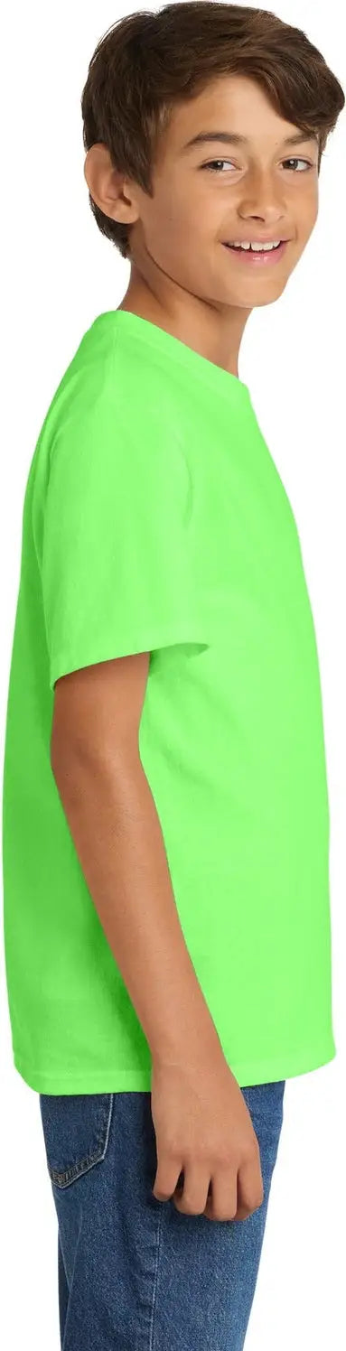 Port & Company Pc54y co Youth Core Cotton Tee - Neon Green