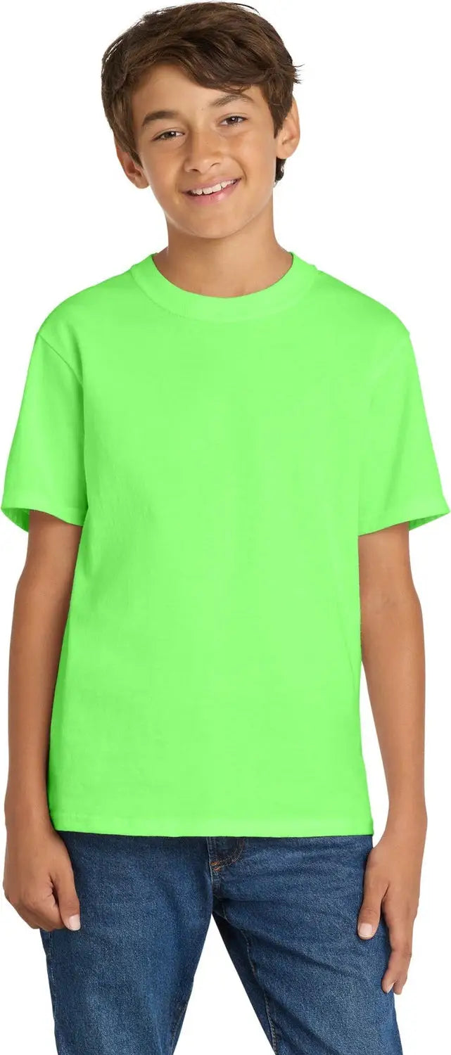 Port & Company Pc54y co Youth Core Cotton Tee - Neon Green