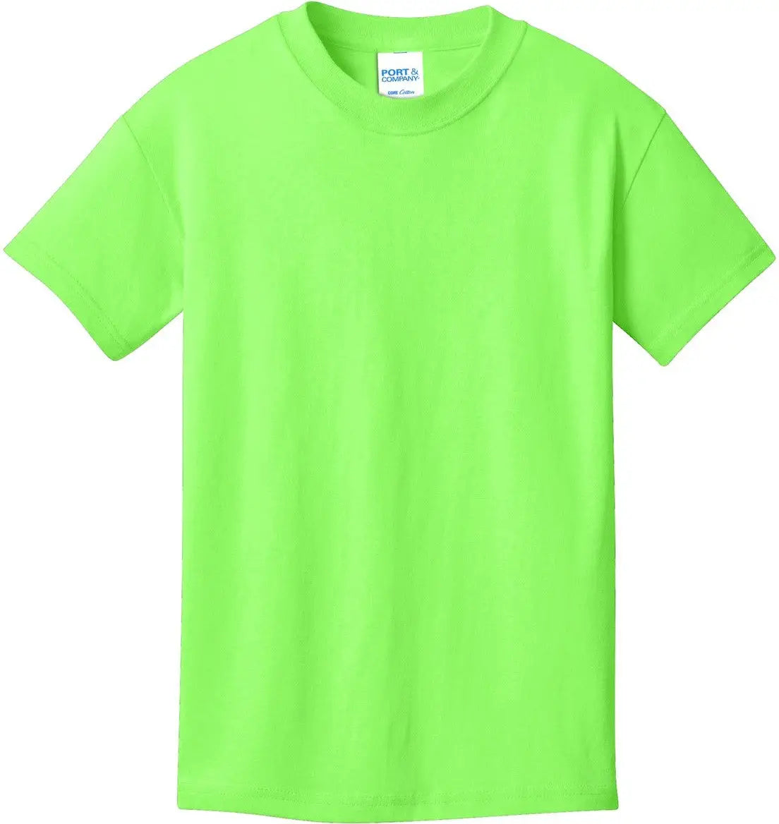 Port & Company Pc54y co Youth Core Cotton Tee - Neon Green
