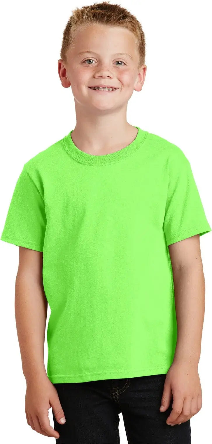 Port & Company Pc54y co Youth Core Cotton Tee - Neon Green - Xs