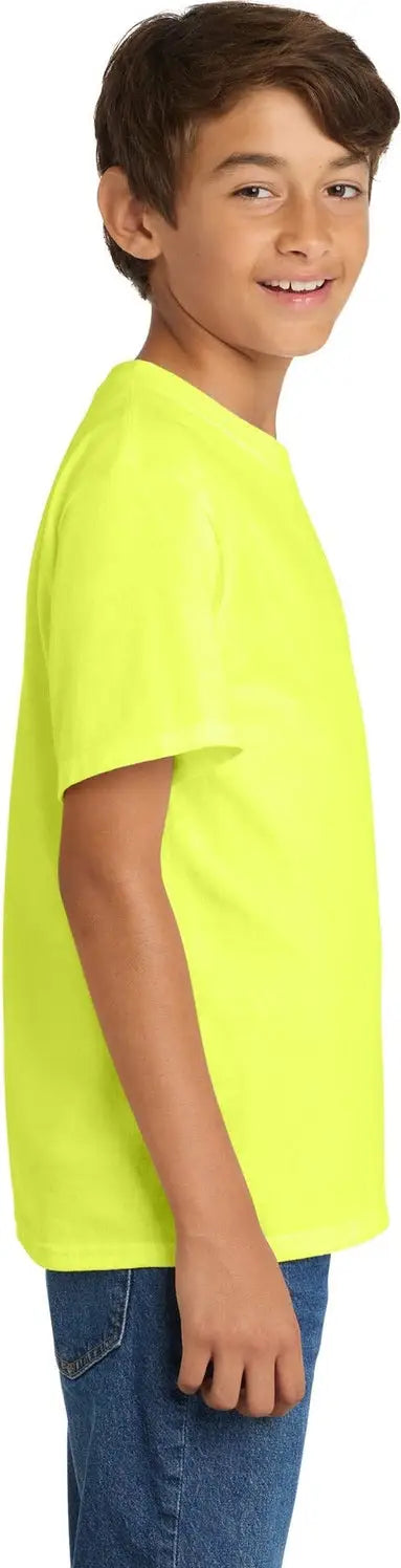 Port & Company Pc54y co Youth Core Cotton Tee - Neon Yellow