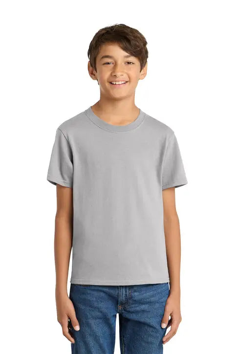 Port & Company Pc54y co Youth Core Cotton Tee - Silver