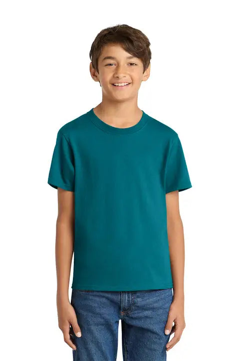 Port & Company Pc54y co Youth Core Cotton Tee - Teal - Xs