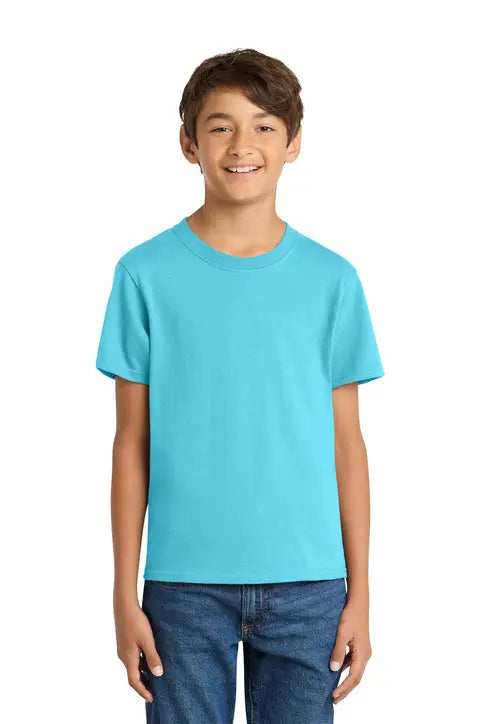Port & Company Pc54y co Youth Core Cotton Tee - Tidal Wave - Xs