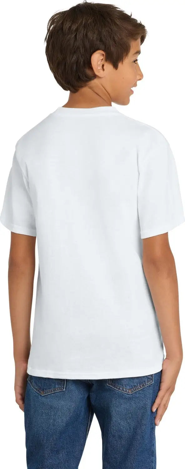 Port & Company Pc54y co Youth Core Cotton Tee - White