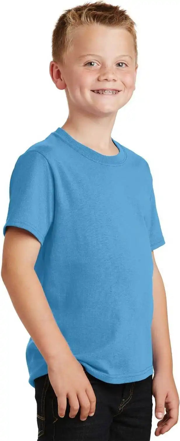 Port & Company Pc54y Youth Core Cotton Tee Aquatic Blue
