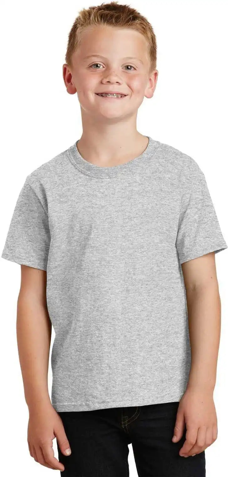 Port &amp; Company Pc54y Youth Core Cotton Tee Ash
