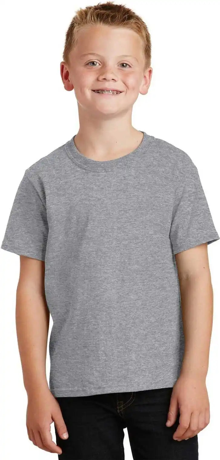 Port &amp; Company Pc54y Youth Core Cotton Tee Athletic Heather