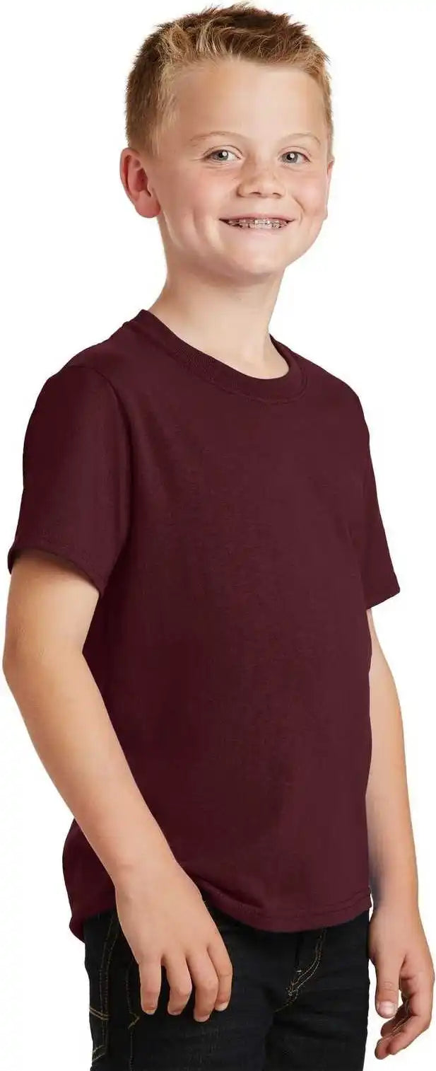 Port &amp; Company Pc54y Youth Core Cotton Tee Athletic Maroon