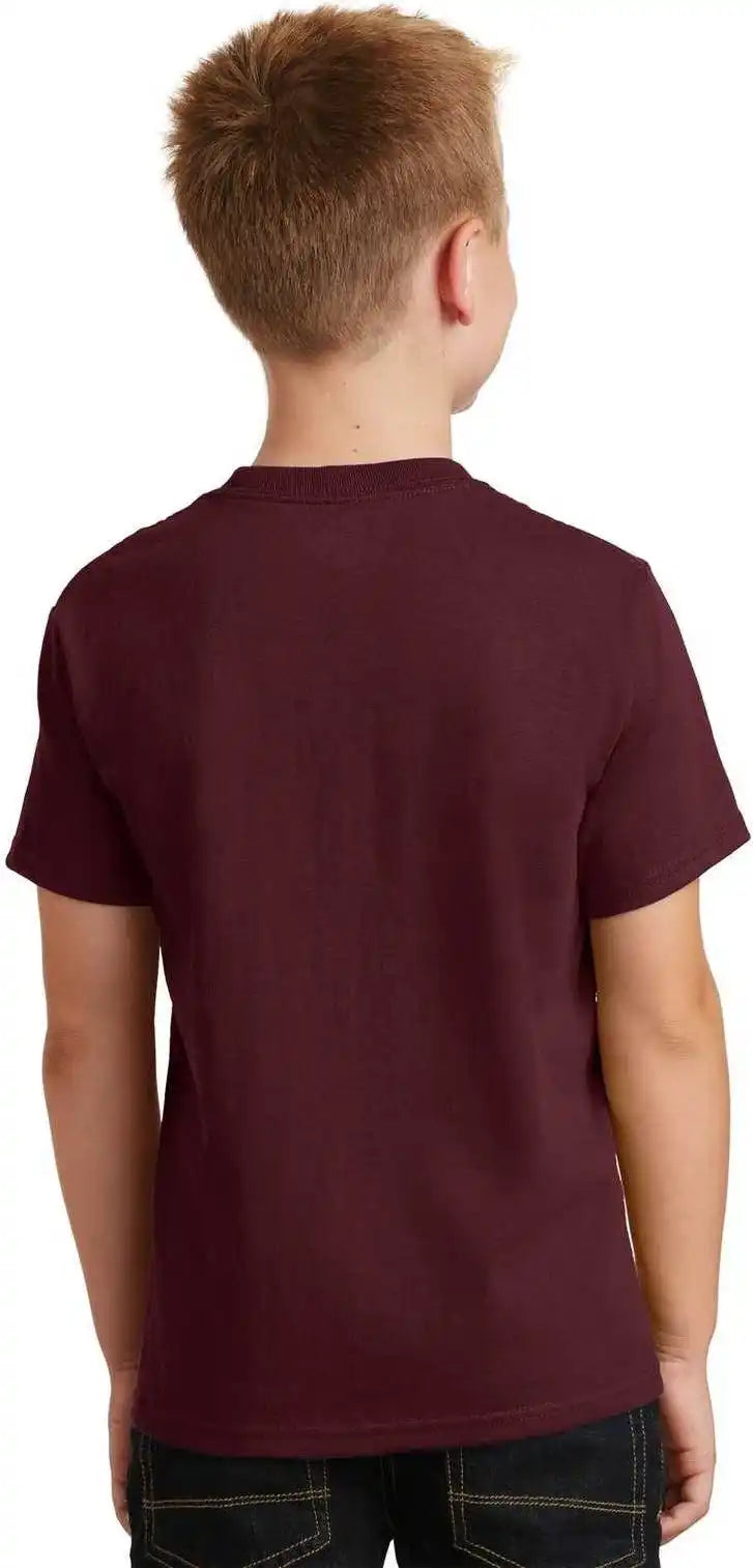 Port & Company Pc54y Youth Core Cotton Tee Athletic Maroon