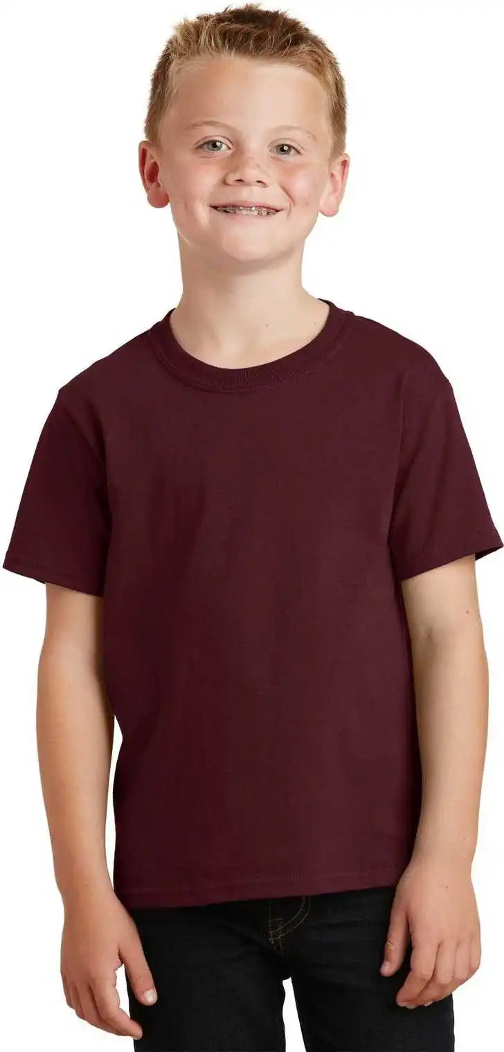 Port & Company Pc54y Youth Core Cotton Tee Athletic Maroon