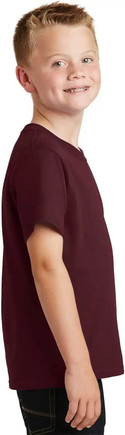 Port &amp; Company Pc54y Youth Core Cotton Tee Athletic Maroon