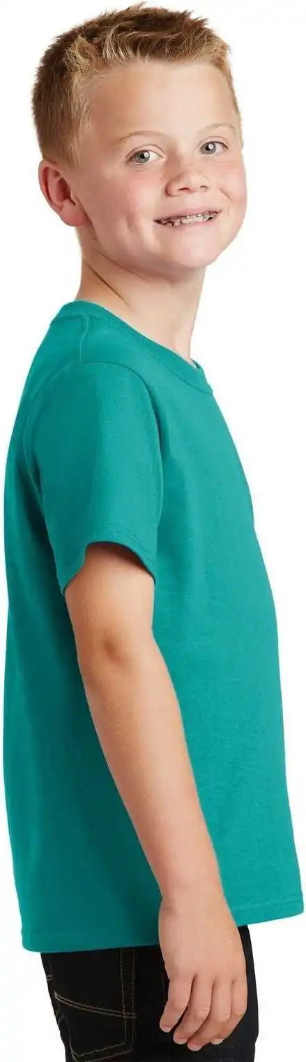 Port & Company Pc54y Youth Core Cotton Tee Bright Aqua