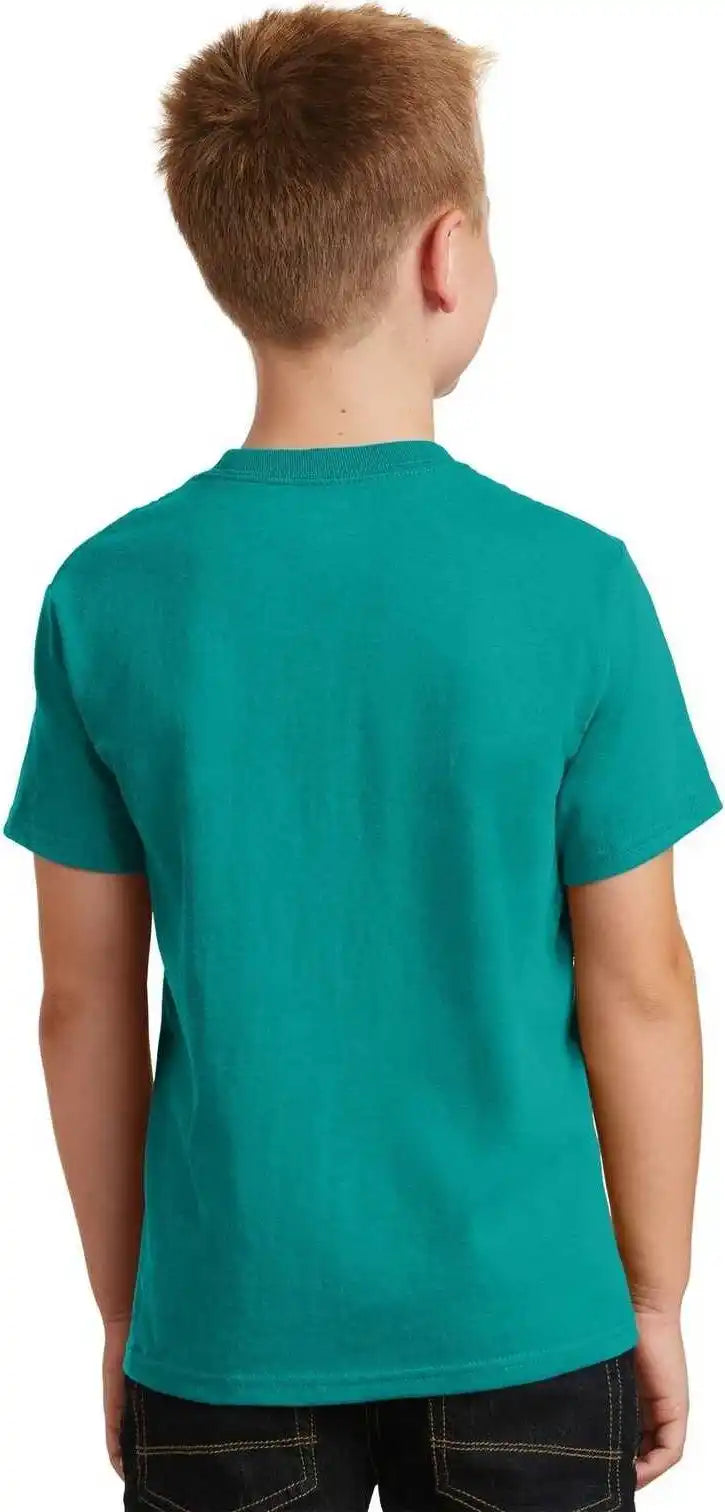 Port & Company Pc54y Youth Core Cotton Tee Bright Aqua