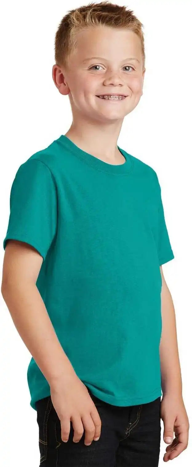 Port & Company Pc54y Youth Core Cotton Tee Bright Aqua