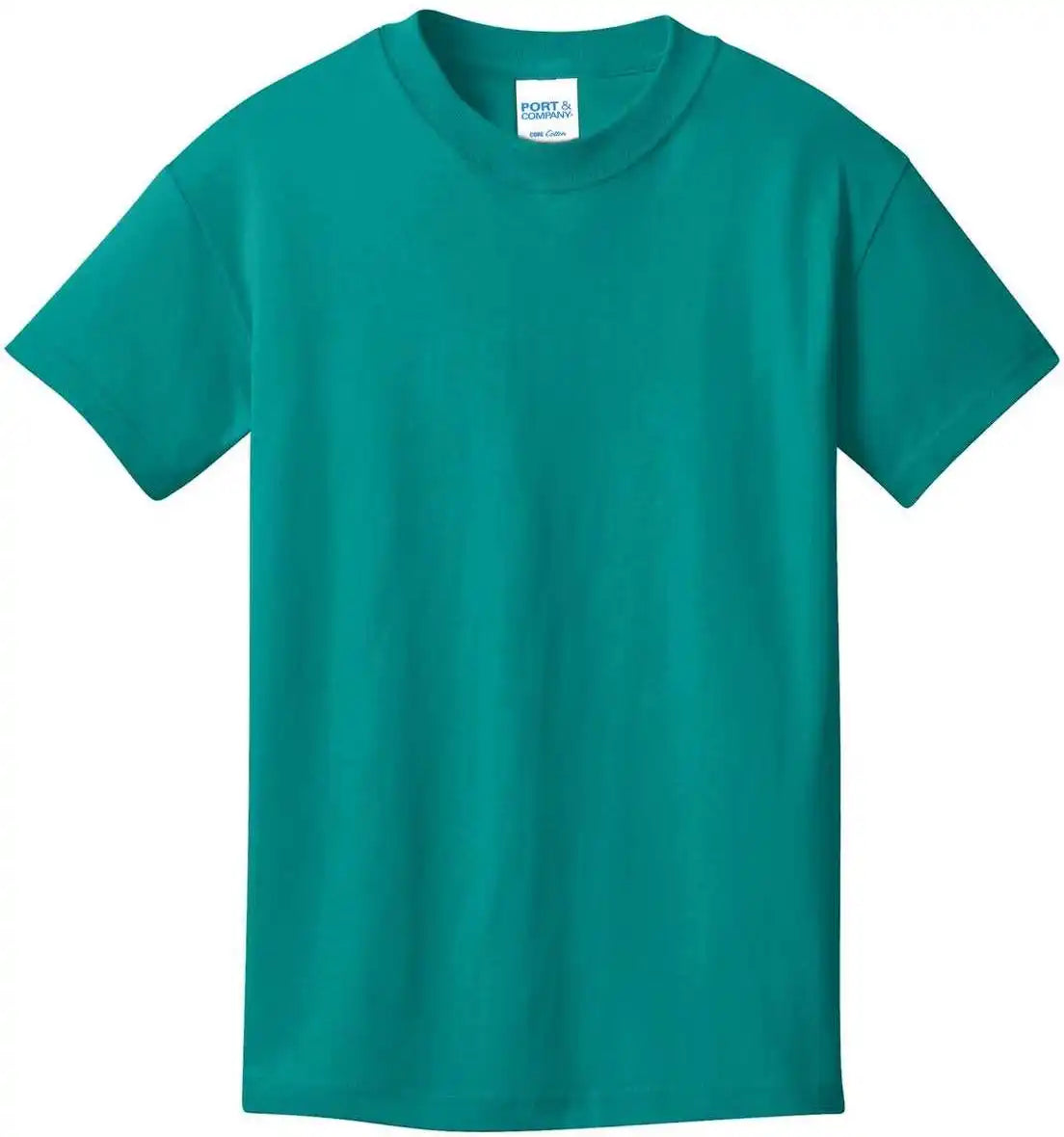 Port & Company Pc54y Youth Core Cotton Tee Bright Aqua