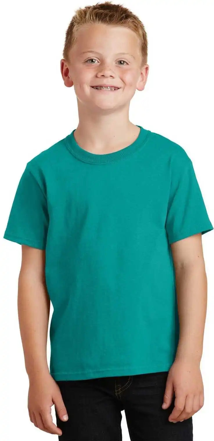 Port & Company Pc54y Youth Core Cotton Tee - Bright Aqua