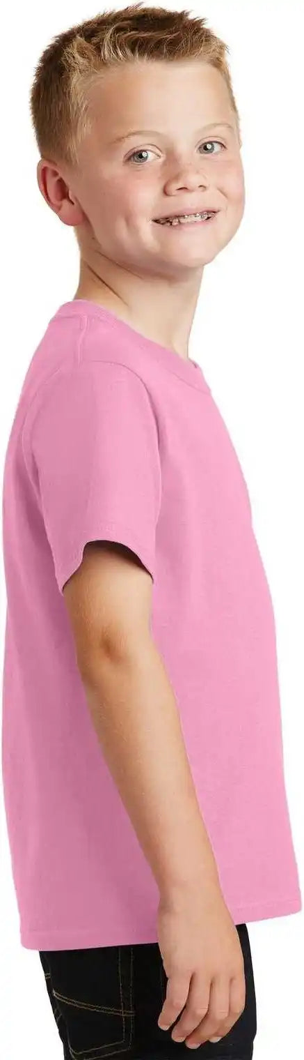 Port &amp; Company Pc54y Youth Core Cotton Tee Candy Pink