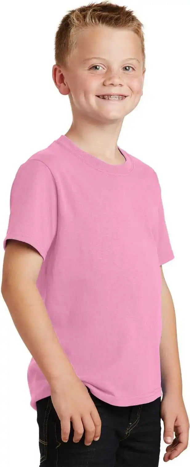 Port &amp; Company Pc54y Youth Core Cotton Tee Candy Pink
