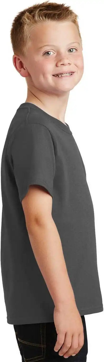 Port &amp; Company Pc54y Youth Core Cotton Tee Charcoal