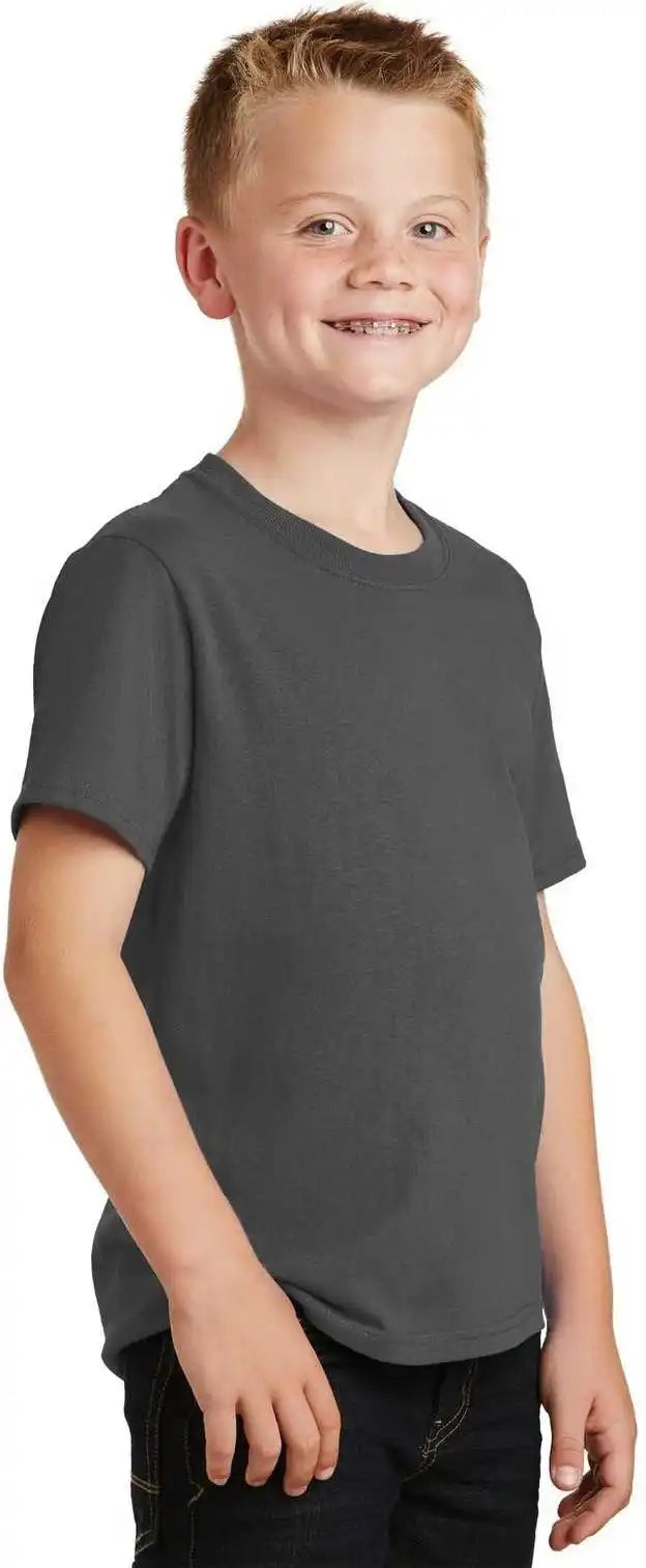 Port &amp; Company Pc54y Youth Core Cotton Tee Charcoal