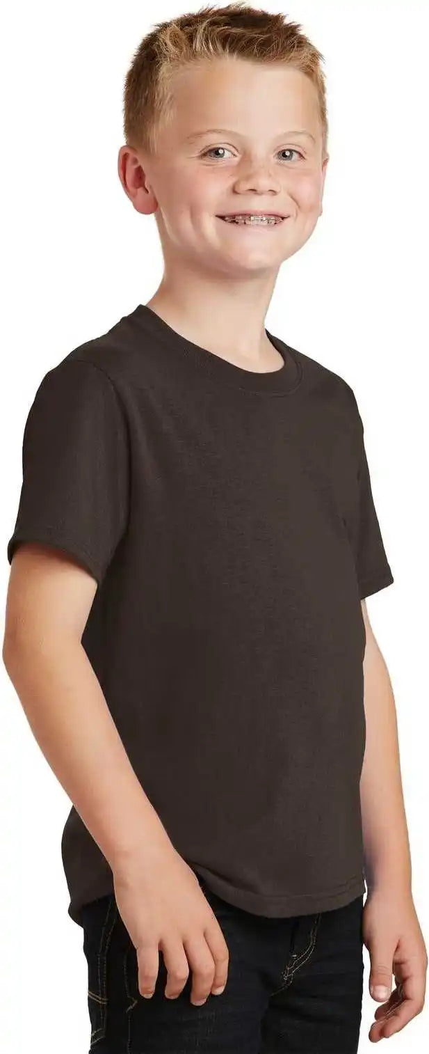 Port & Company Pc54y Youth Core Cotton Tee Dark Chocolate Brown