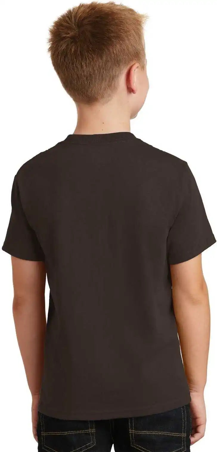 Port & Company Pc54y Youth Core Cotton Tee Dark Chocolate Brown