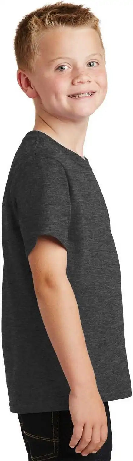 Port &amp; Company Pc54y Youth Core Cotton Tee Dark Heather Gray