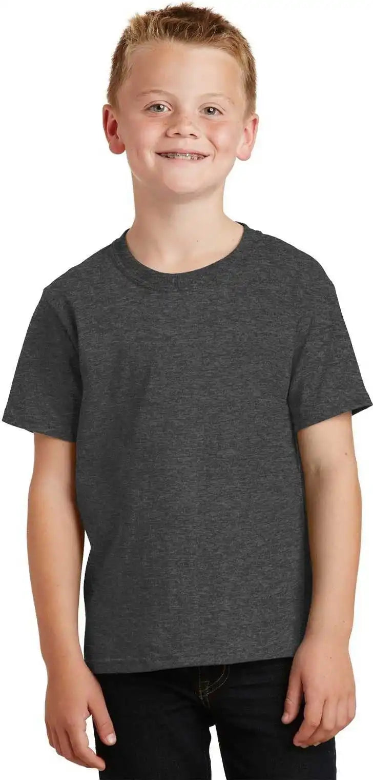 Port & Company Pc54y Youth Core Cotton Tee Dark Heather Gray