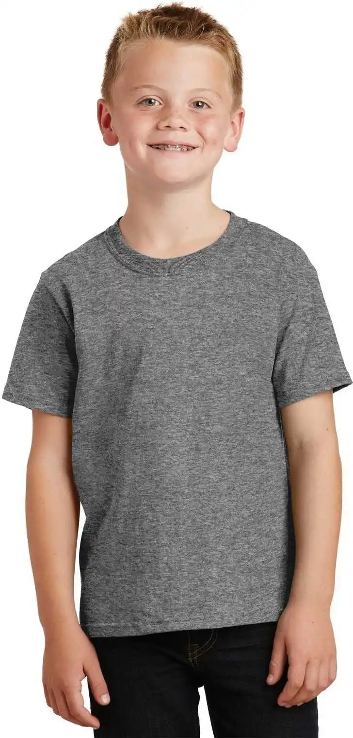 Port & Company Pc54y Youth Core Cotton Tee Graphite Heather