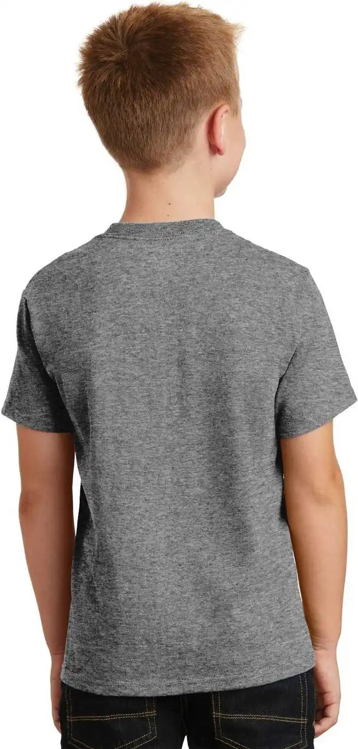 Port & Company Pc54y Youth Core Cotton Tee Graphite Heather