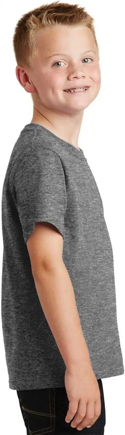 Port &amp; Company Pc54y Youth Core Cotton Tee Graphite Heather