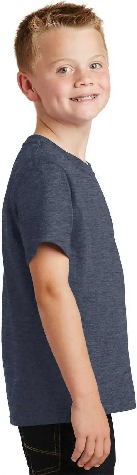 Port &amp; Company Pc54y Youth Core Cotton Tee Heather Navy