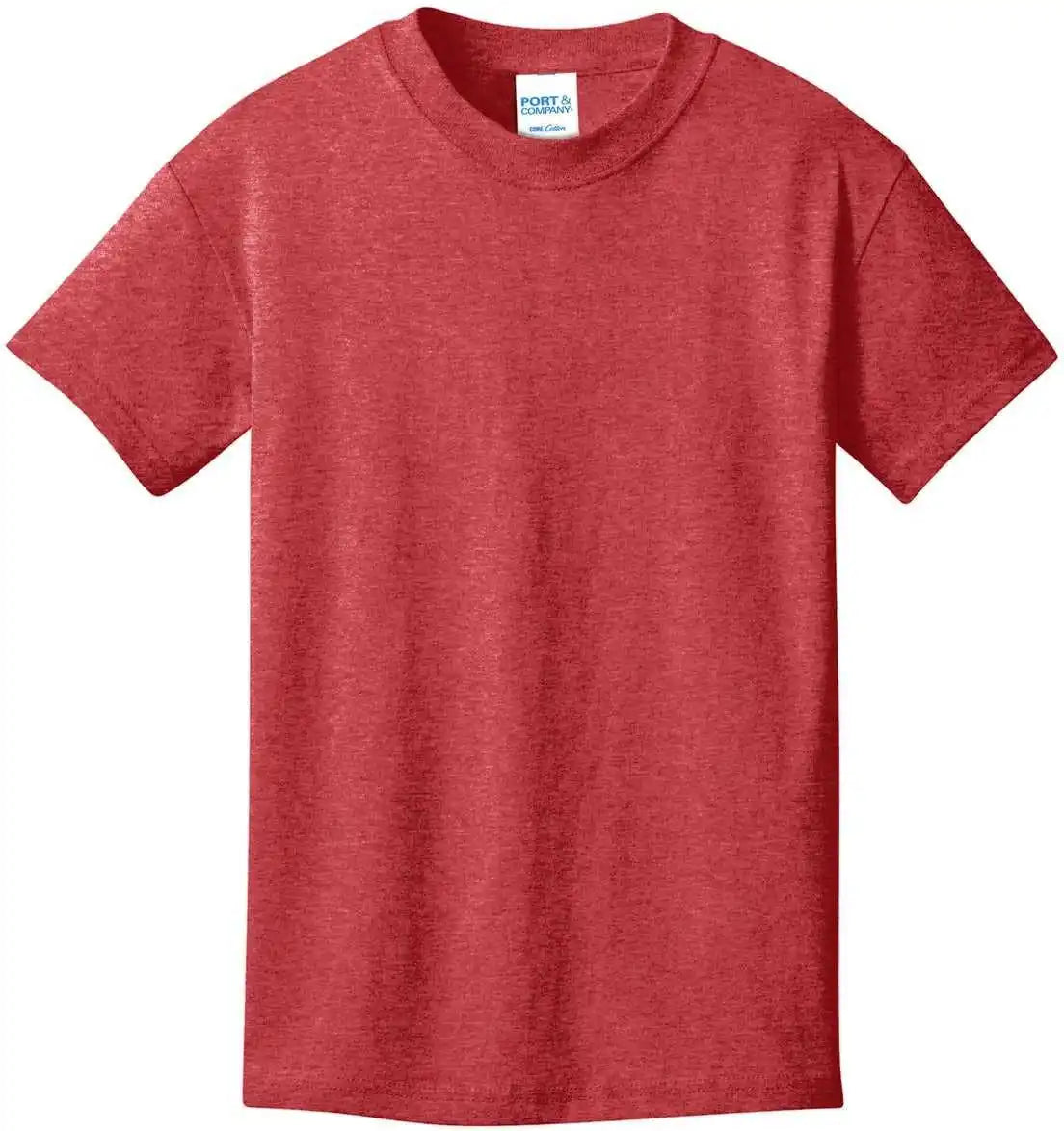Port &amp; Company Pc54y Youth Core Cotton Tee Heather Red