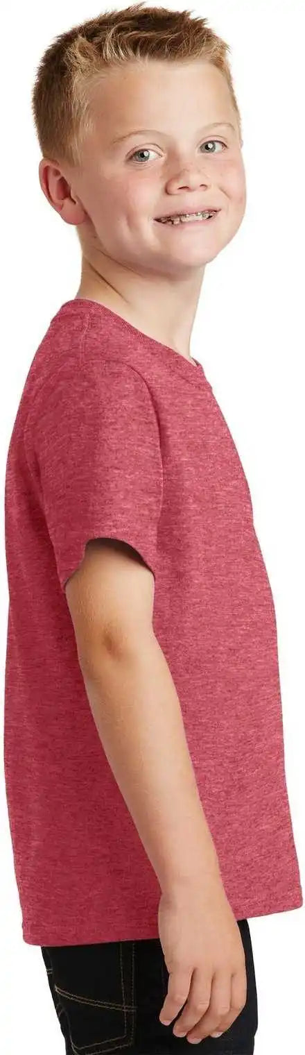 Port &amp; Company Pc54y Youth Core Cotton Tee Heather Red