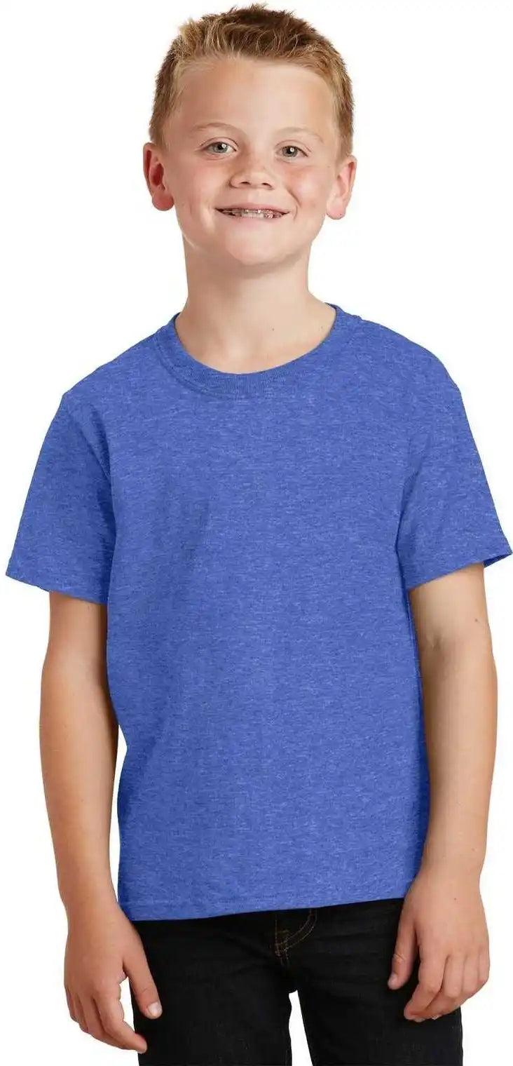Port &amp; Company Pc54y Youth Core Cotton Tee Heather Royal