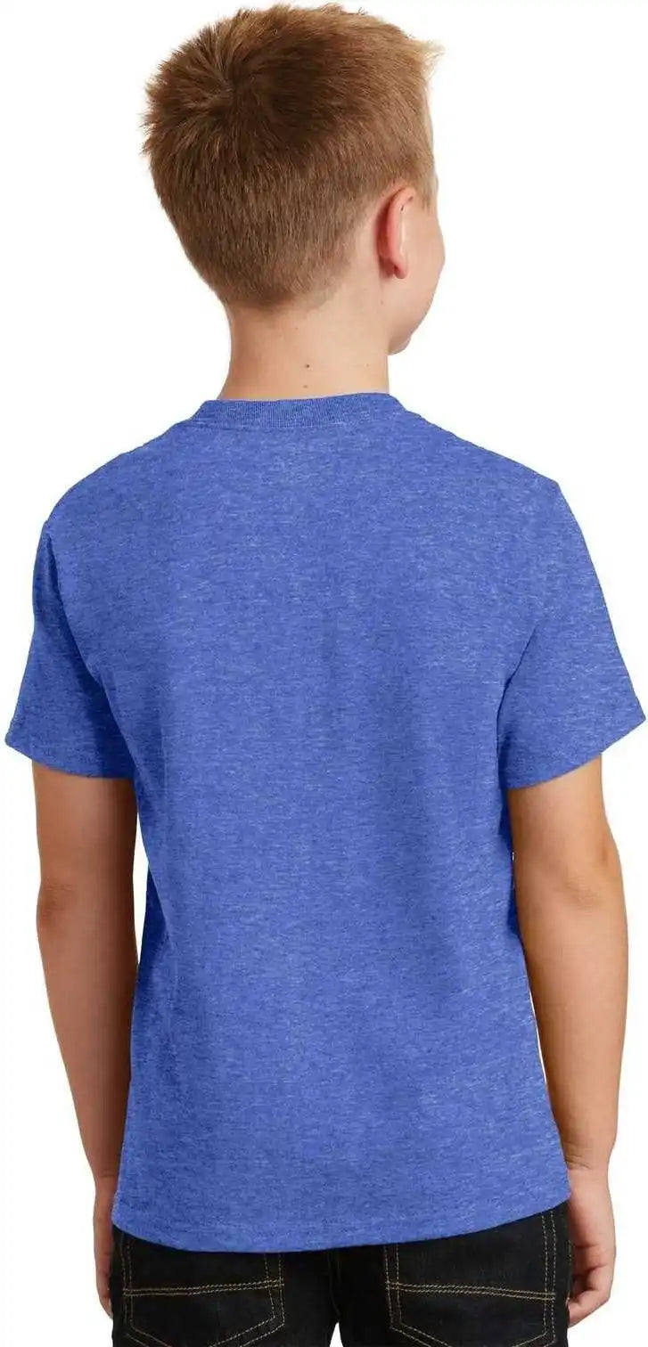 Port &amp; Company Pc54y Youth Core Cotton Tee Heather Royal
