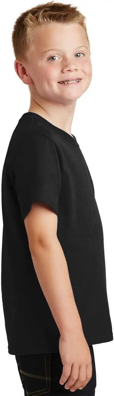 Port &amp; Company Pc54y Youth Core Cotton Tee Jet Black