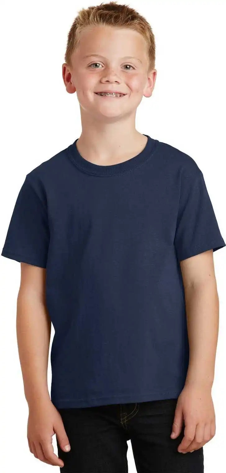 Port & Company Pc54y Youth Core Cotton Tee Navy