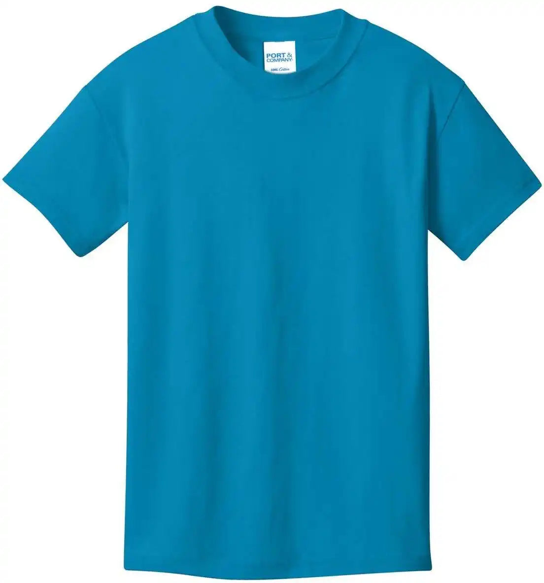 Port &amp; Company Pc54y Youth Core Cotton Tee Neon Blue