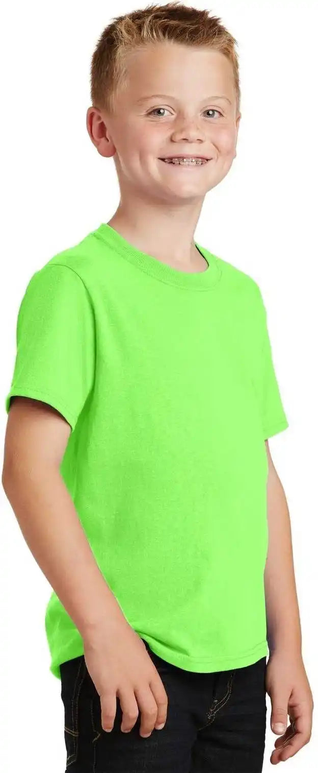 Port & Company Pc54y Youth Core Cotton Tee - Neon Green