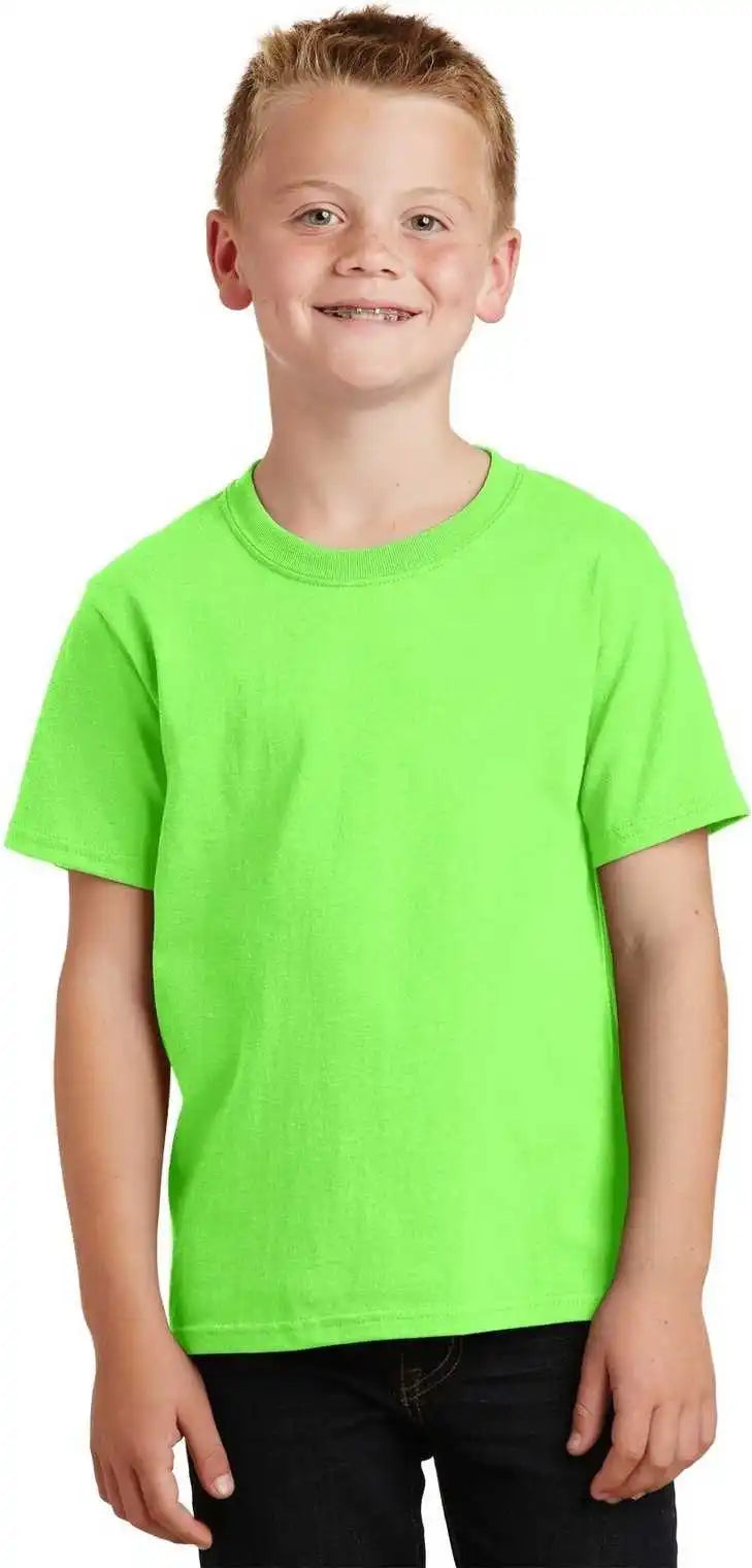 Port & Company Pc54y Youth Core Cotton Tee - Neon Green