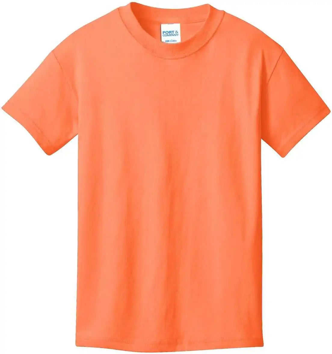 Port &amp; Company Pc54y Youth Core Cotton Tee Neon Orange