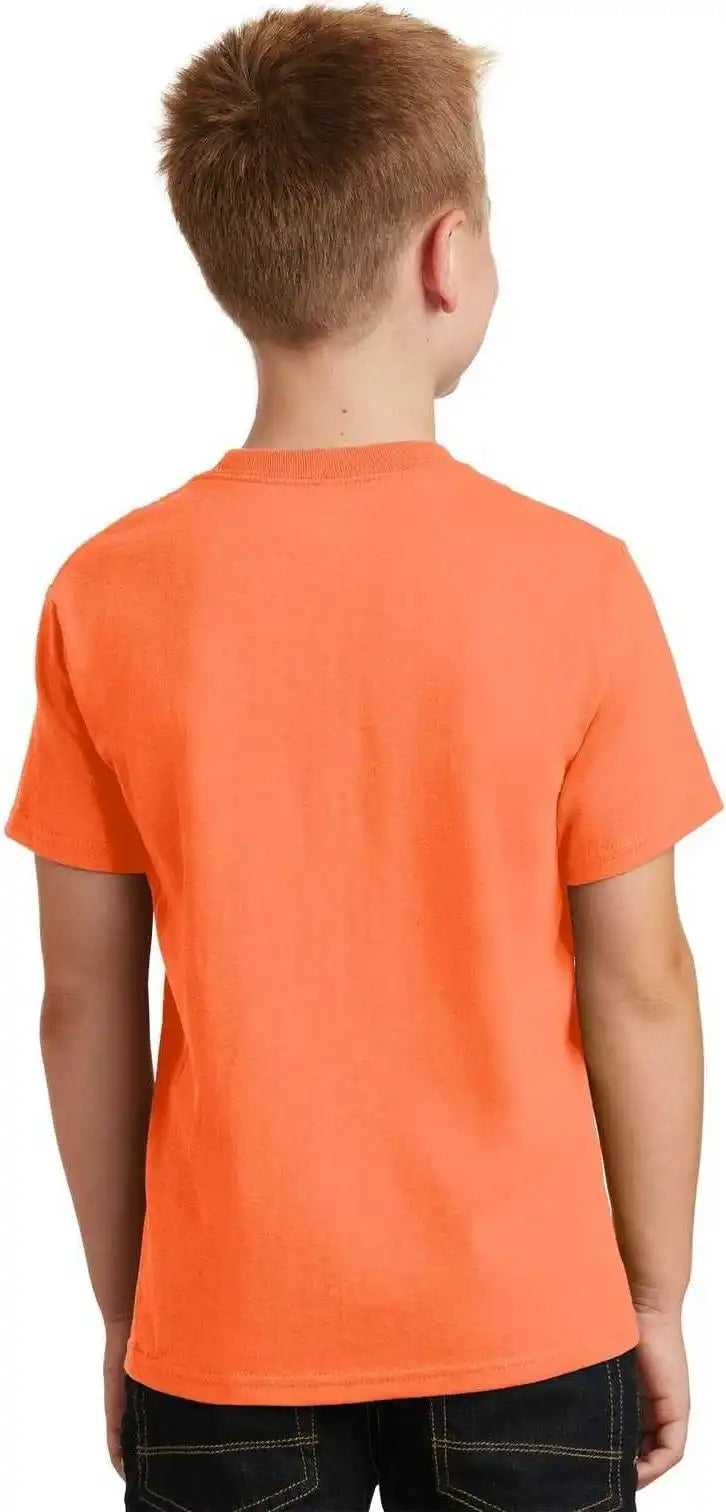 Port &amp; Company Pc54y Youth Core Cotton Tee Neon Orange