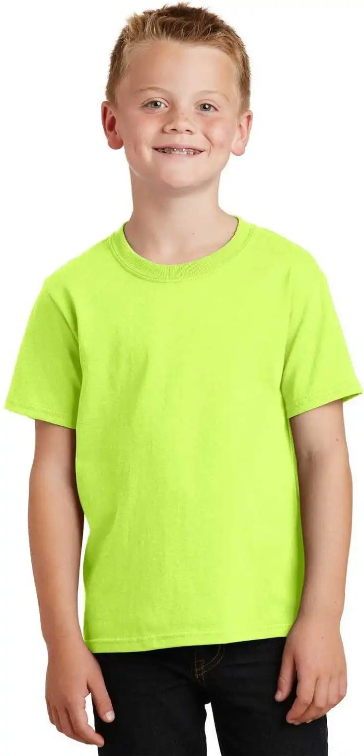 Port & Company Pc54y Youth Core Cotton Tee - Neon Yellow