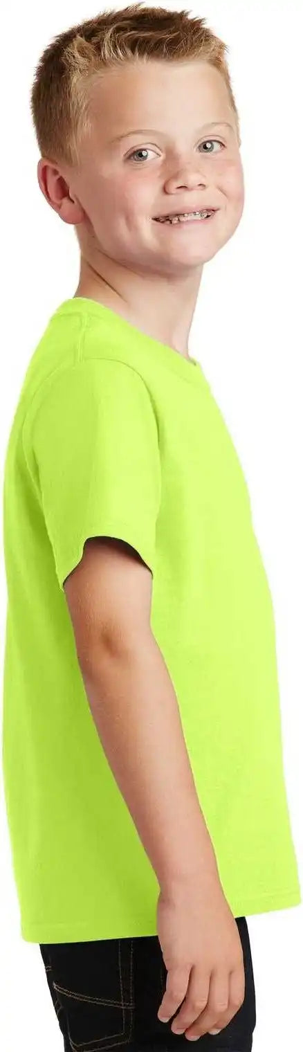 Port &amp; Company Pc54y Youth Core Cotton Tee Neon Yellow
