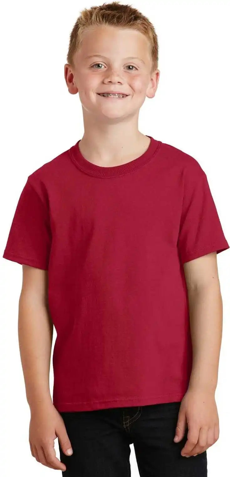 Port & Company Pc54y Youth Core Cotton Tee Red